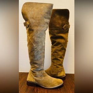 Frye Women's Sz 9 B Shirley Over The Knee Leather Suede Brown Tall Boots